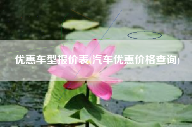 优惠车型报价表(汽车优惠价格查询)