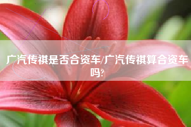 广汽传祺是否合资车/广汽传祺算合资车吗? 广汽传祺是否合资车/广汽传祺算合资车吗?