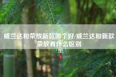 威兰达和荣放新款哪个好/威兰达和新款荣放有什么区别 威兰达和荣放新款哪个好/威兰达和新款荣放有什么区别