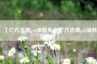 【广汽吉奥gx6油耗多少,广汽吉奥gx5油耗怎么样】